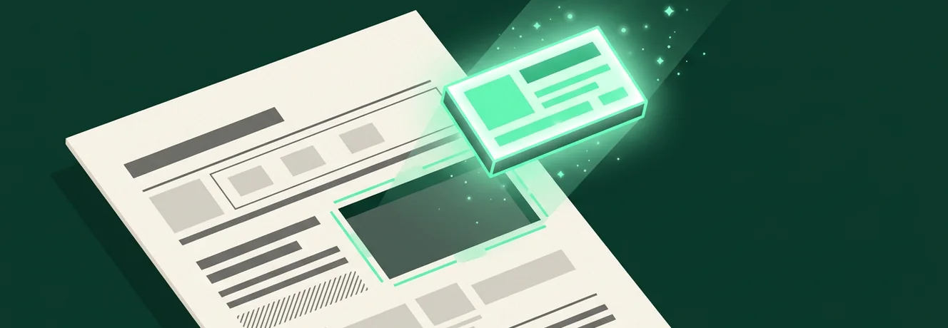 Ilustracja przedstawiająca wyjaśnienie, dlaczego AI cytuje fragment strony, a nie cały dokument